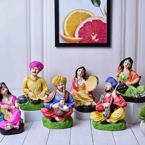 Traditional Folk Musician Multicolor Figurine Set