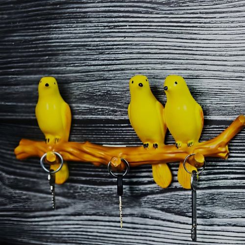 Yellow Bird Branch Wall Key Holder