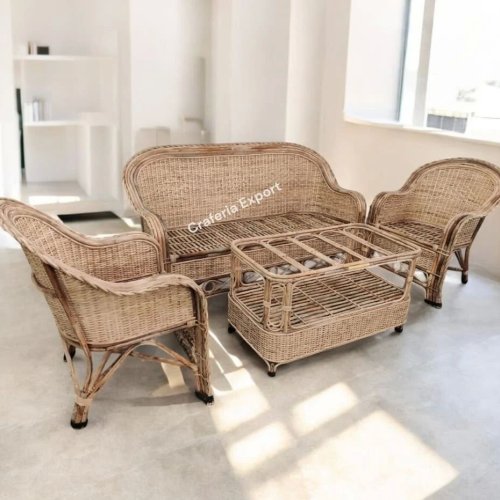 Cane 5 Seater Sofa Set