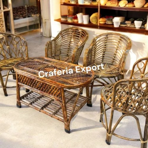 Cane Modular Chair Table Set