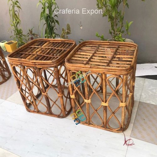 Cane Living Room Stool