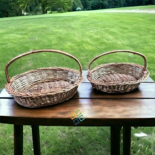 Cane Oval Shaped Basket
