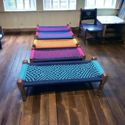 Cotton Rope Wood Bench