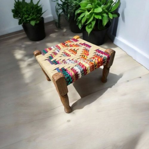 Cotton Rope Wood Stool