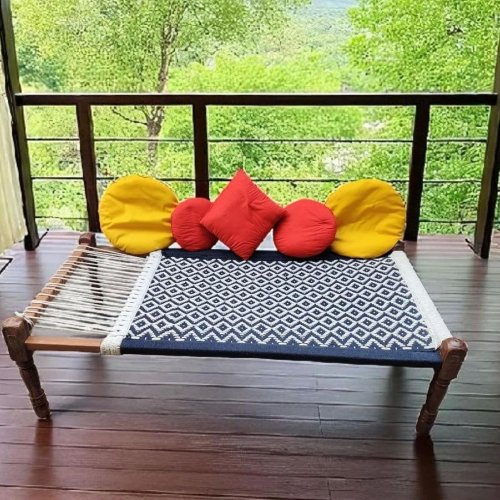 Cotton Rope Wooden Charpai