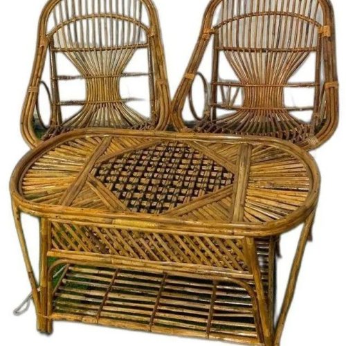Natural Cane Chair Table Set