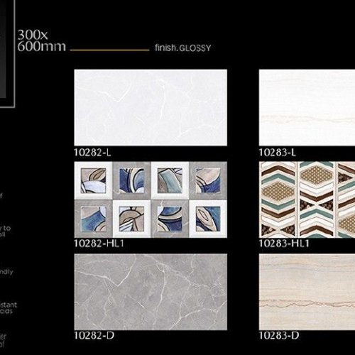 Abstract Grey Glossy Ceramic Wall Tiles
