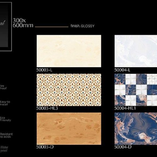 Blue Marble Patch Glossy Ceramic Wall Tiles