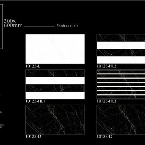 Bold Marble Contrast Digital Ceramic Wall Tiles