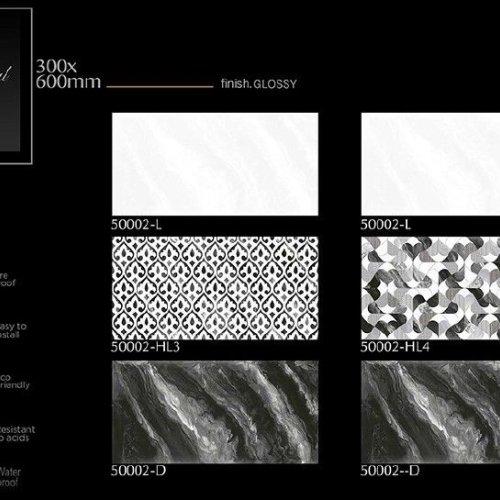 Designer Black White Glossy Ceramic Wall Tiles