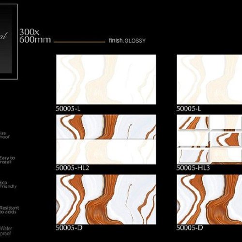 Elegant Marble Flow Glossy Ceramic Wall Tiles