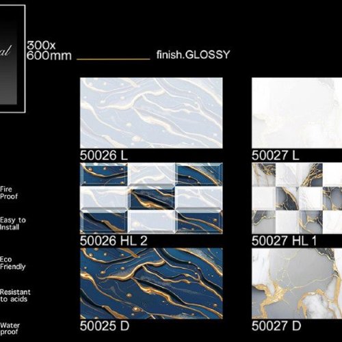 Elegant White Vein Glossy Ceramic Wall Tiles