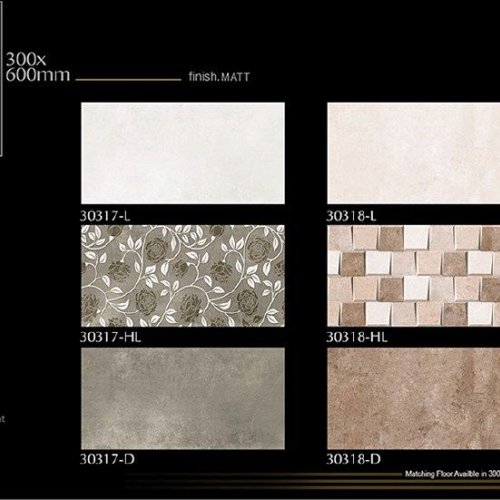 Floral Mosaic Matt Finish Ceramic Wall Tiles