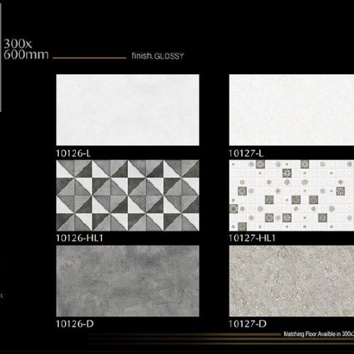 Geometric Grey Pattern Digital Ceramic Wall Tiles