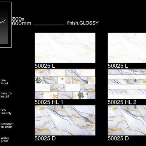 Luxury White Vein Glossy Ceramic Wall Tiles