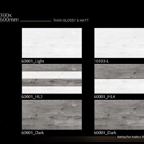 Modern Grey Wood Finish Ceramic Wall Tiles