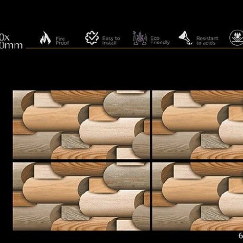 Natural Wood Block Matt Ceramic Wall Tiles