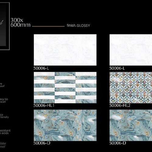 Ocean Mist Pattern Glossy Ceramic Wall Tiles