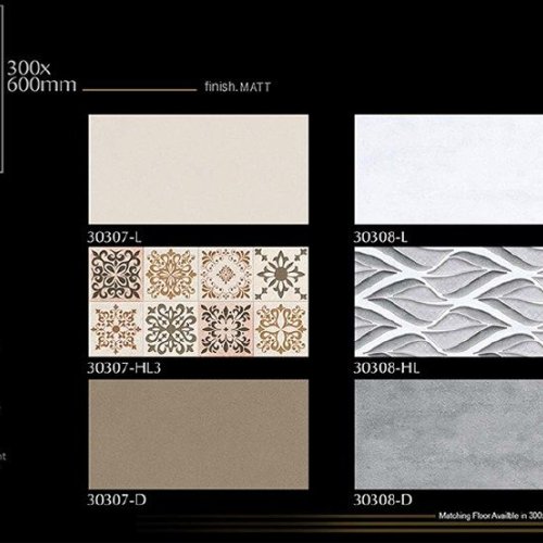 Ornate Wave Matt Finish Ceramic Wall Tiles