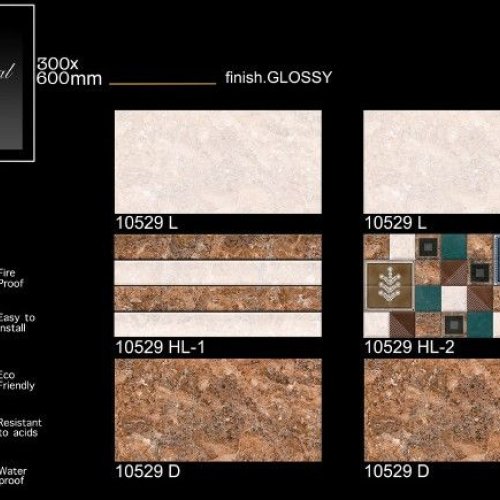 Rustic Mosaic Gloss Finish Ceramic Wall Tiles