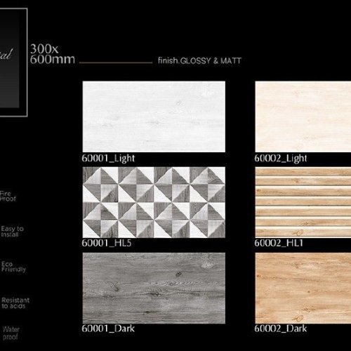 Warm Beige Wood Finish Ceramic Wall Tiles