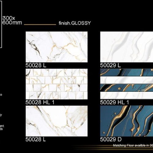 White Vein Glossy Ceramic Wall Tiles