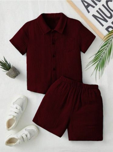 Boys Maroon Co-Ord Set