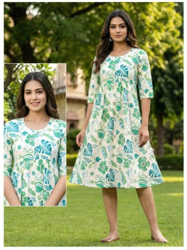 Ladies Printed Cotton Frock