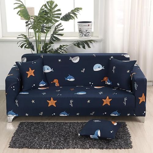 3 Seater Star Printed Sofa Cover