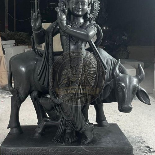 Black Marble Krishna Statue