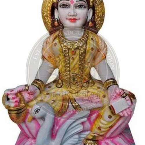 Painted Marble Gayatri Mata Statue
