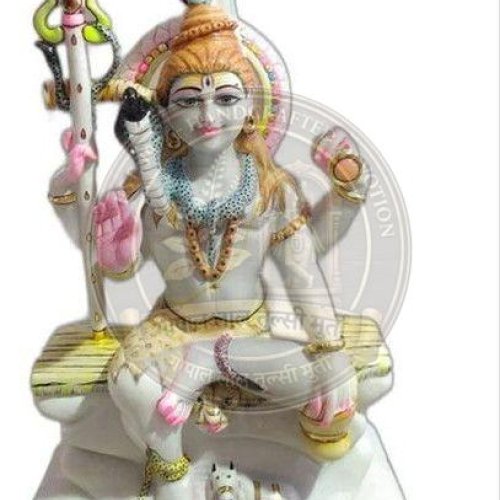 Painted Vietnam Marble Shiva Murti Statue