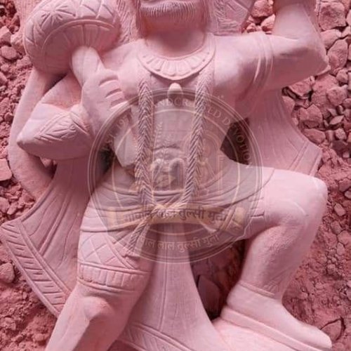 Red Stone Hanuman Statue