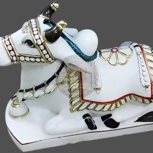 White Marble Nandi God Statue