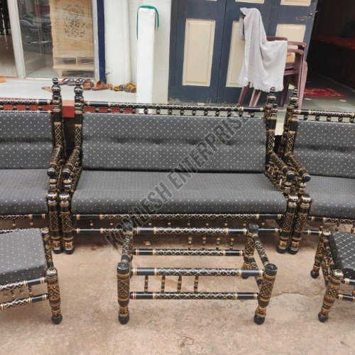 7 Seater Sankheda Craft Wooden Sofa Set