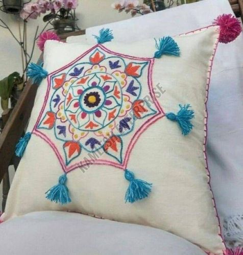 Bohemian Style White Cotton Pillow Cover