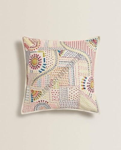Geometric Patchwork Design Cotton Cushion Cover