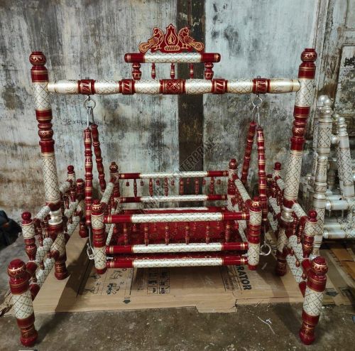 Handcrafted Sankheda Wooden Baby Cradle