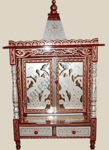 Handcrafted Wooden Temple with 2 Drawer