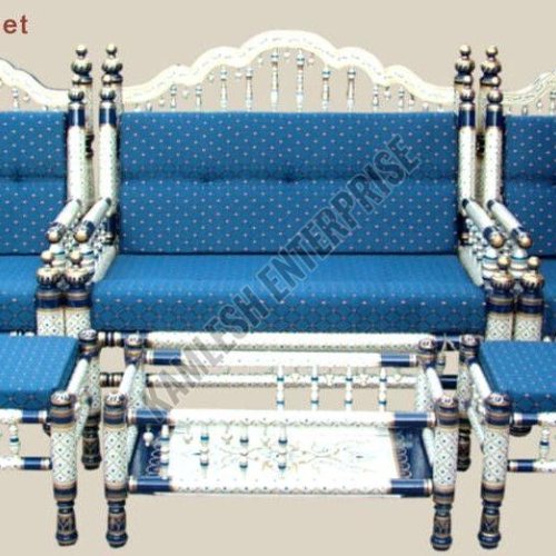 Sankheda Craft 7 Seater Rajwadi Wooden Sofa Set