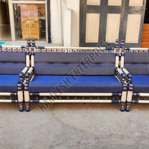 Sankheda Craft 7 Seater Wooden Sofa Set