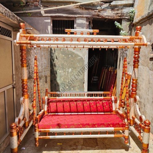 Sankheda Craft Teak Wood 2 Seater Indoor Swing