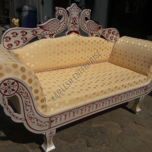 White Sankheda Handcrafted Wedding Sofa