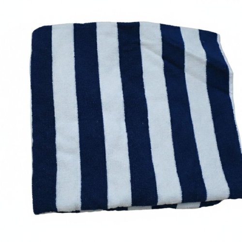 Blue and White Stripe Cotton Bath Towels