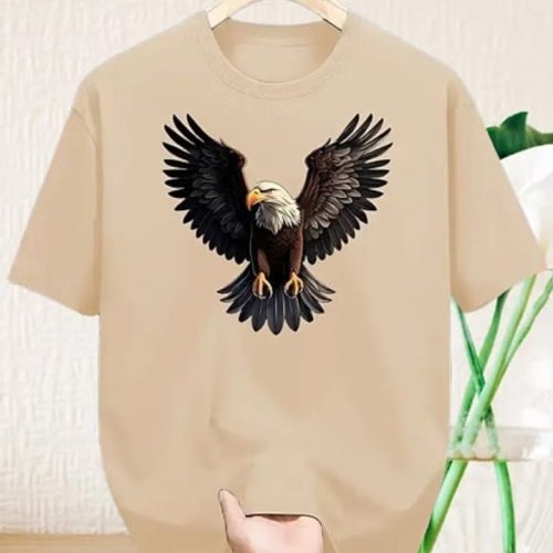 Beige Cotton Blend Regular Fit T-Shirt