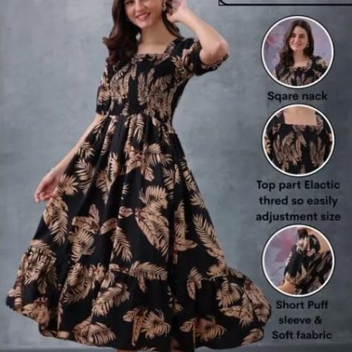 Black Crepe Fit and Flare Midi Dress