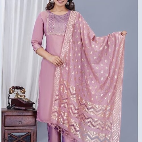 Ethnic Embroidered Straight Cut Suit Set