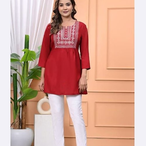 Maroon Embroidered Co-ord Set