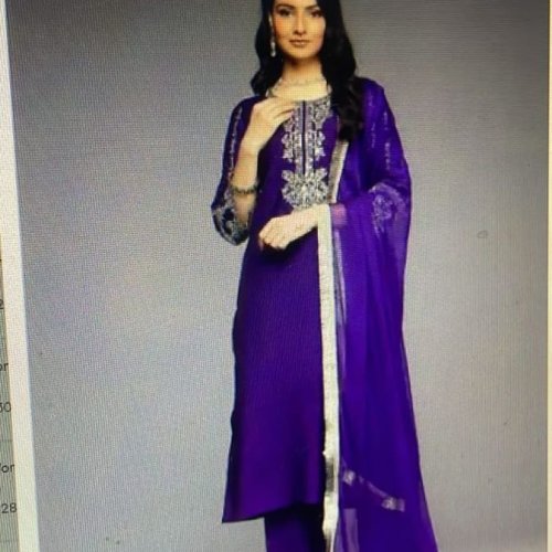 Violet Embroidered Cotton Suit Set