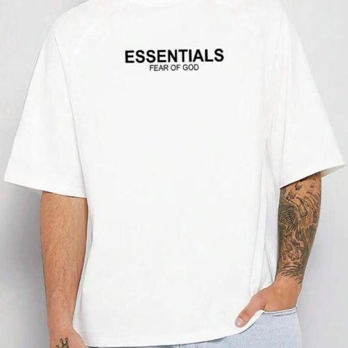 White Cotton Blend Regular Fit T-Shirt